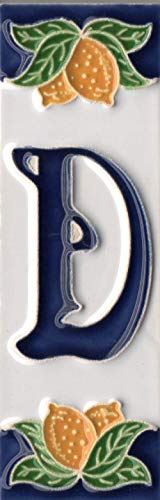 Hausnummern, italienische Keramik-Zahlen und Buchstaben, Zitronendesign, Fliesengröße: 10 cm x 3,5 cm von Generic