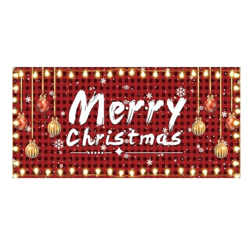 Weihnachts-Garagentor-Dekoration, Weihnachts-Garagentor-Banner, Wandverkleidung, 7 x 16 Fuß, für Weihnachtsfeiertage NXa129 (Red, 26x24x4cm) von Generic