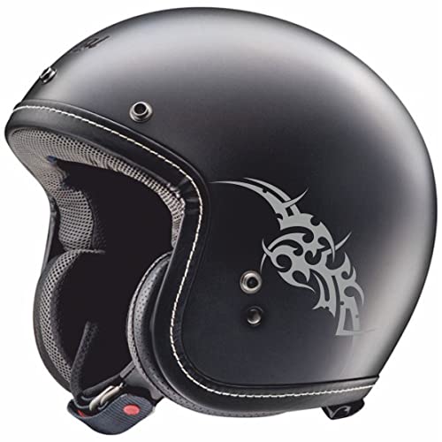 Aufkleber Tribale Helm Zubehör Motorrad Dekoration für Roller Helm (2 Stück) Vinyl Farbe wählbar Artikelnummer C0038 (grau) von Generico