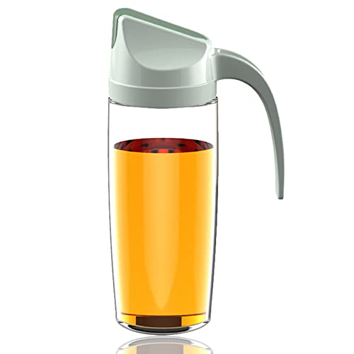 Olivenöl-Glasflasche mit Deckel und automatischem Stopfen, auslaufsicher, auslaufsicher, Sojasauce, automatische Öffnung und Schließung, Ölbehälter, 600 ml, Grün von generies