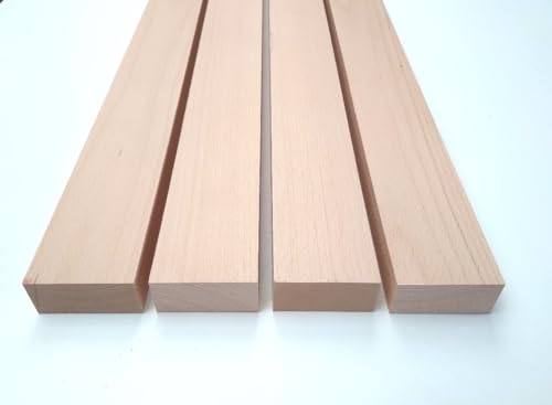 4 Kanthölzer Holzriegel Buche massiv 3cm stark. Hobelware Holzleisten 6cm breit. 10-150cm lang, Sondermaße (120cm lang) von Generisch