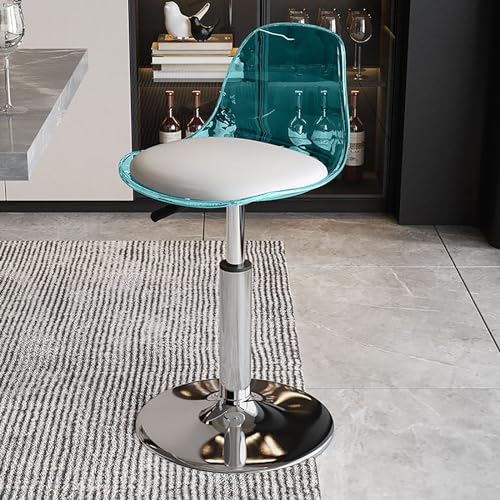 Barhocker aus transparentem Acryl – höhenverstellbarer Drehstuhl mit PU-Leder gepolstert, stilvolles und komfortables Design für die Kücheninsel von Generisch