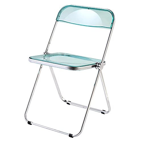 Kunststoff-Akzentstuhl – transparenter Klappstuhl mit Metallrahmen für Küche, Wohnzimmer, Schlafzimmer – moderner Acryl-Stapelstuhl – tragbarer und platzsparender faltbarer Stuhl für Zuhause von Generisch