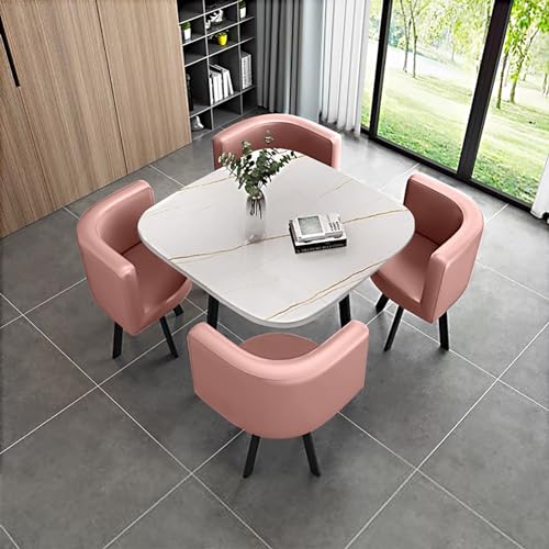 Moderner quadratischer Esstisch Set mit Stühlen für Geschäftsverhandlungen und Lounge - elegante Möbel für Wohnzimmer, Küche oder Essbereich von Generisch