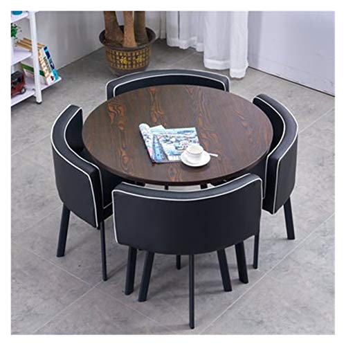 Modernes Design, kleiner Konferenztisch und Stuhl-Set, ideal für Büro, Lounge, Konferenzraum, Empfang, Schönheitssalons, runder Tisch mit Stühlen für einen modernen Look von Generisch