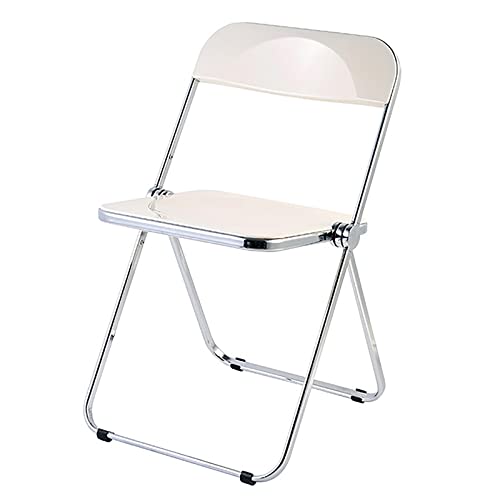 Plastic Accent Chair - Transparenter Klappstuhl mit Metallrahmen für Küche, Wohnzimmer, Schlafzimmer - Moderner Acryl-Stapelstuhl - Tragbarer und platzsparender Klappstuhl für Zuhause von Generisch