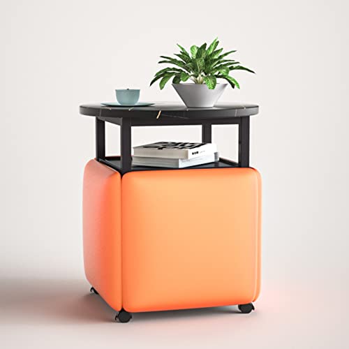 Stapelbares Sofa-Stuhl-Hocker-Set mit Schwenkrollen und Couchtisch – Sitzwürfel beweglich für Wohnzimmer & Home Office von Generisch