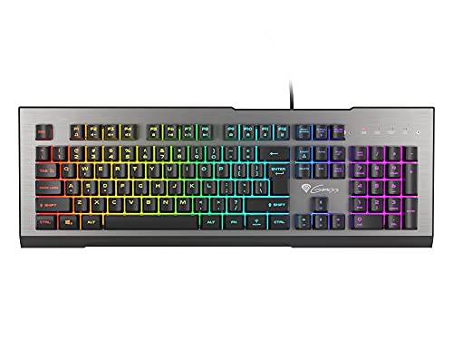 Genesis Rhod 500 RGB Tastatur USB QWERTY US Englisch Schwarz Silber von Genesis