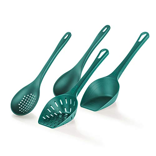 Genius Schöpfkellen-Set (4 Teile) Küchenhelfer-Set Kochbesteck-Set Kochlöffel-Set in grün pflegeleicht aus robustem Kunststoffmaterial Farbe Saphirblau von Genius