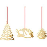 Georg Jensen - Large Christmas Ornament, gold (3er-Set) von Georg Jensen