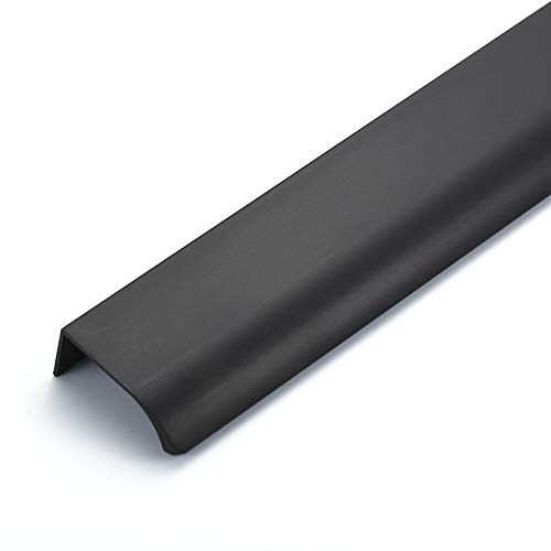 Schwarz Modern Möbelgriff,Schrankgriffe,für Küche Kommode Schubladengriff,Solide Aluminiumlegierung,Unsichtbar Büro Türgriffe (Overall Length:800mm) von Geovne