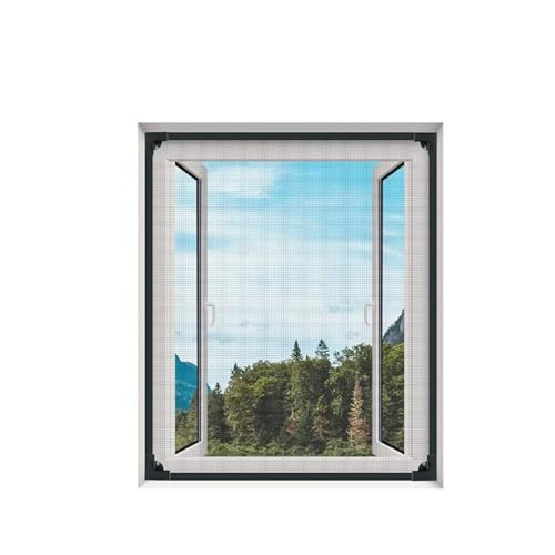 Magnetisches Moskitonetz for Fenstergitter, magnetisch, belüftete Tüllvorhänge, verstellbar und einfach zu installieren (Color : 125x150cm, Size : Greynet coffeeframe) von GerRit