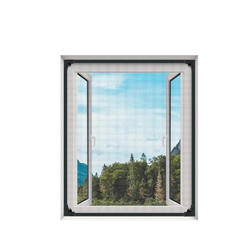 Magnetisches Moskitonetz for Fenstergitter, magnetisch, belüftete Tüllvorhänge, verstellbar und einfach zu installieren (Color : 60x120cm, Size : Whitenet whiteframe) von GerRit