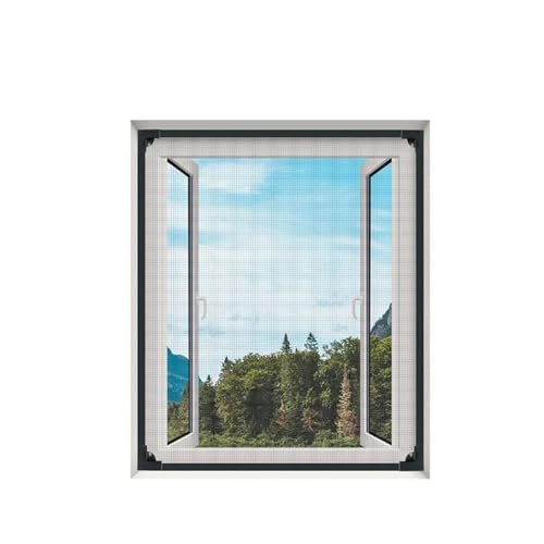 Magnetisches Moskitonetz for Fenstergitter, magnetisch, belüftete Tüllvorhänge, verstellbar und einfach zu installieren (Color : 70x130cm, Size : Whitenet whiteframe) von GerRit
