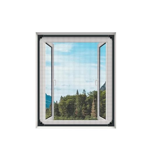 Magnetisches Moskitonetz for Fenstergitter, magnetisch, belüftete Tüllvorhänge, verstellbar und einfach zu installieren (Color : 90x110cm, Size : Greynet blackframe) von GerRit