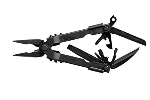 Gerber Multi-Tool mit zwei Messern und Leder-Scheide, MP600 Full-Size, Mit 14 Funktionen, Schwarz, 7550 von Gerber