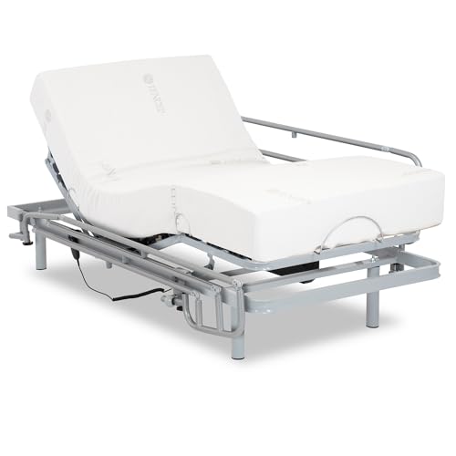 Gerialife - Lattenrost elektrisch verstellbar | Orthopädische matratze 20 cm. Visco Tencel (90x190, Kabelsteuerung + Geländer) von Gerialife