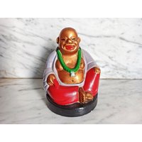 Lachender Buddha/Gipsfigur Yoga - Glücksbringer Vintage von Gernewieder