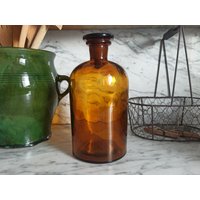 Vintage Apothekerflasche Mit Deckel/1L Braune Flasche 1000 Ml 1 Liter Bernsteinfarben von Gernewieder