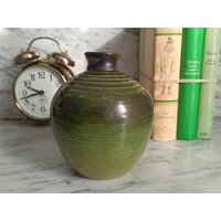 Vintage Vase in Grün/Midcentury Sammlervase Aus Keramik 1950Er Studiokeramik von Gernewieder