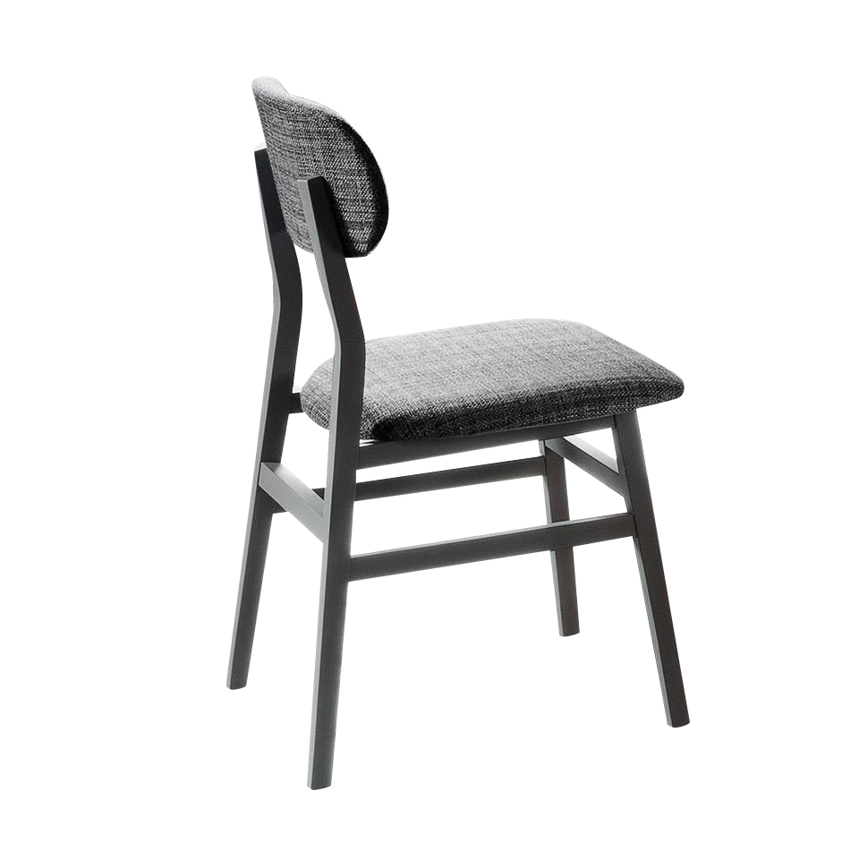 Gervasoni - Brick 223 Stuhl - grau/Gestell grau/Sitz und Rücken gepolstert/Stoff Iuta Grigio/50x46x83cm von Gervasoni