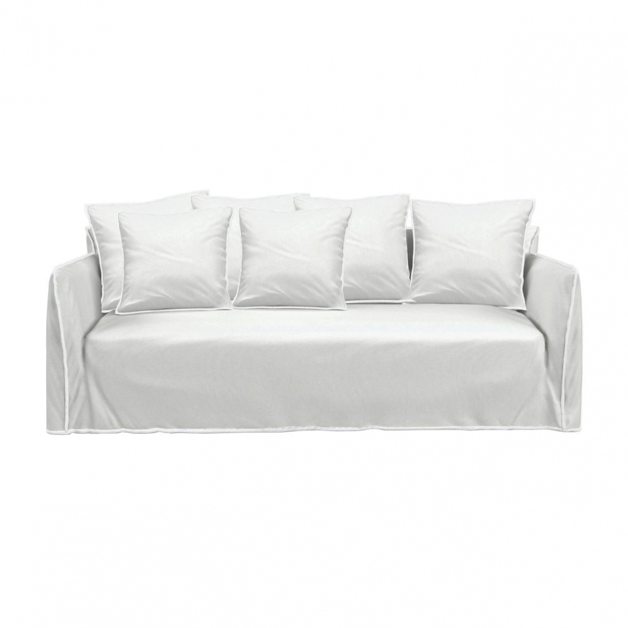 Gervasoni - Ghost 12 Husse für Sofa - weiß/Stoff Natural Lino Bianco/ohne Kissenhüllen von Gervasoni
