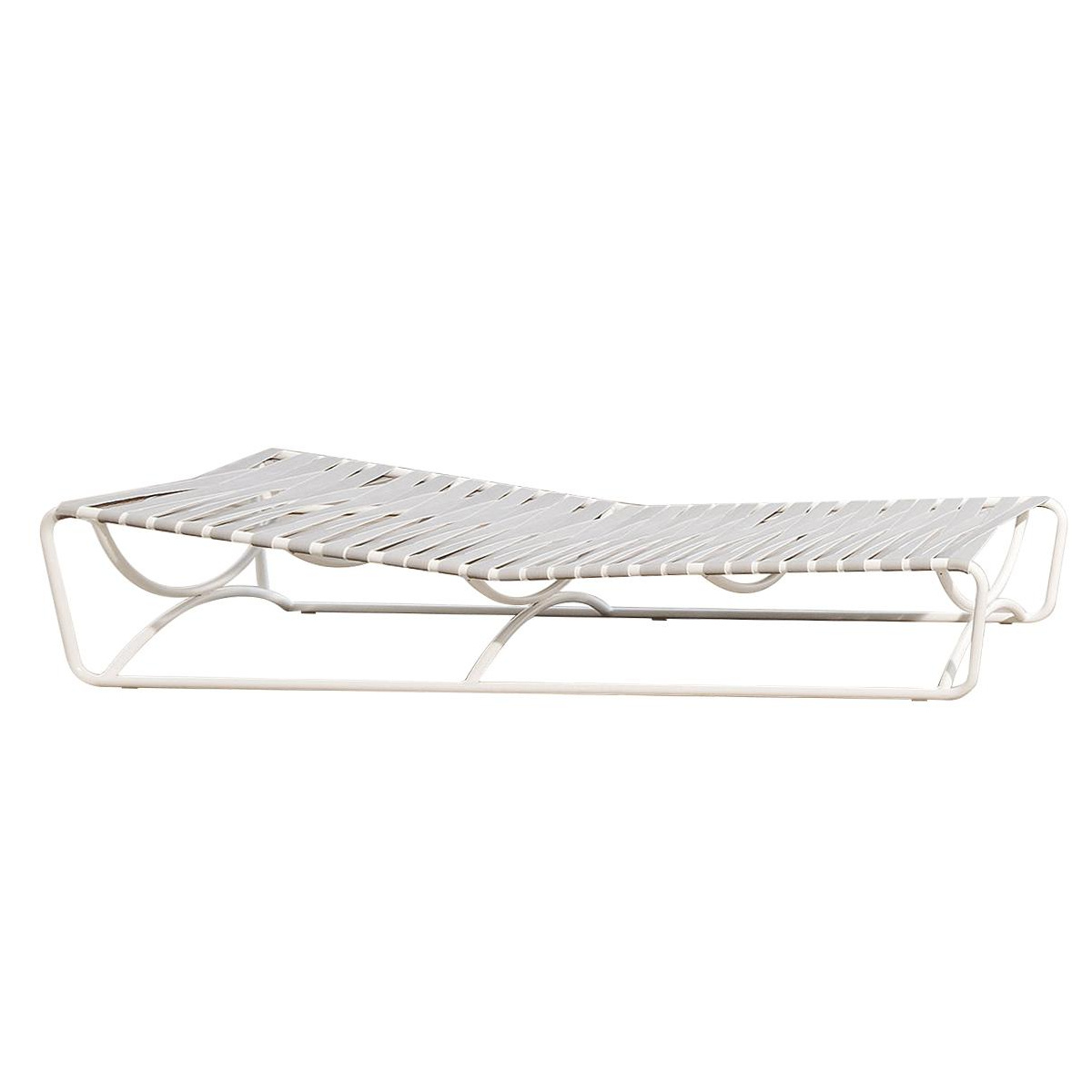 Gervasoni - Inout 884 Sonnenliege - weiß/grau/Sitzfläche aus elastischen Gurten/Gestell Aluminium weiß lackiert/LxBxH 208x77x41cm von Gervasoni