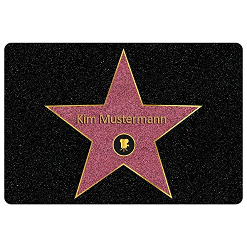 Personalisierte Fußmatte | Schmutzfangmatte mit Walk of Fame Stern | Geschenk zum Geburtstag, Einzug, Weihnachten | Fussmatte als Einweihungsgeschenk | Türmatte mit Namen & Motiv von Geschenke 24