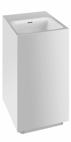 Gessi Rettangolo Standwaschbecken, Cristalplant (mattes Weiss), mit Überlauf, mit Wandablauf, 37526521, Farbe: Edelstahl matt gebürstet von Gessi