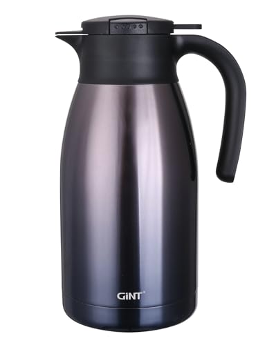 GiNT Thermo-Kaffeekaraffe, 1,9 l, isolierte Edelstahl-Kaffeekaraffen zum Warmhalten/doppelwandige Vakuum-Thermoskanne (lila) von GiNT