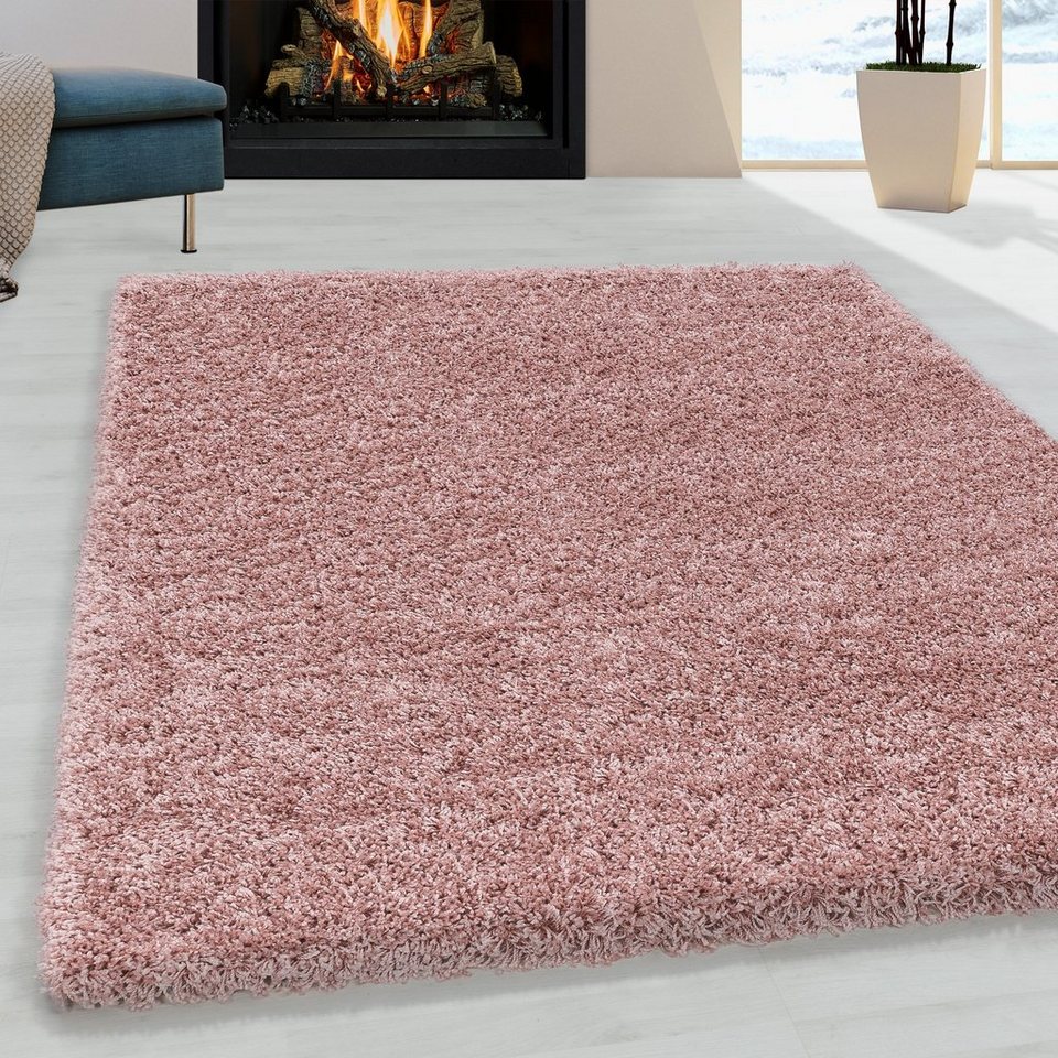 Hochflor-Teppich Shaggy Hochflorteppich Uni Wohnzimmer Langflorteppich, Giancasa von Giancasa