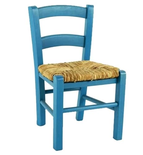 Kinderstuhl Holz/Stroh 31 x 30 x 51 cm blau Baby von Giaquinto