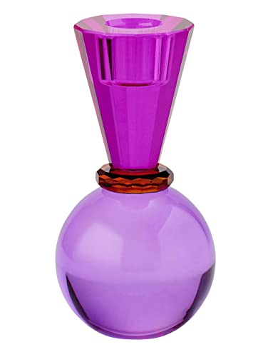Gift Company Kerzenhalter Sari Kugel Konus, Kerzenständer, Kristallglas, Pink, Lila, 13.5 cm, 1093801013 von Gift Company