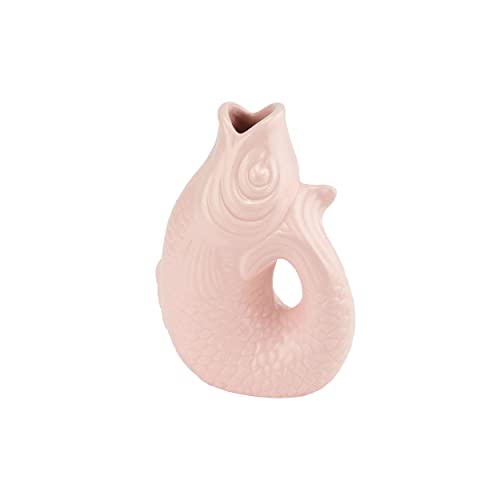 Gift Company Vase Monsieur Carafon XS, Dekovase in Fisch-Form, Steingut, Sea Pink, 13 cm, 1087402012 von Gift Company