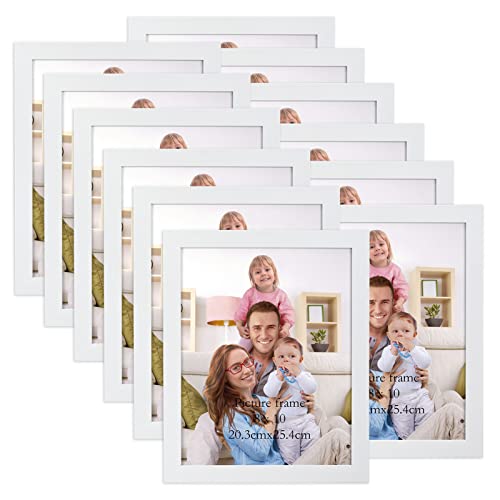 Giftgarden 12 Stück Bilderrahmen Set 20x25 cm für 25x20 Fotos und Bilder, Moderne Weiß Fotorahmen Collage, Wand- oder Tischaufsteller - Geschenk Freund von Giftgarden