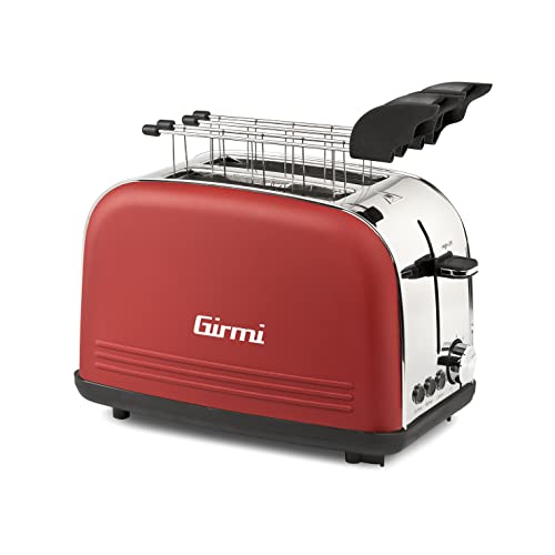 Girmi TP57 Toaster, 800 Watt, Körper und Zange, Edelstahl, Rot von Girmi