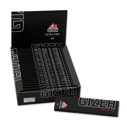 GIZEH BLACK King Size Slim - 25 Heftchen a 33 Blättchen - Zellulose von Gizeh