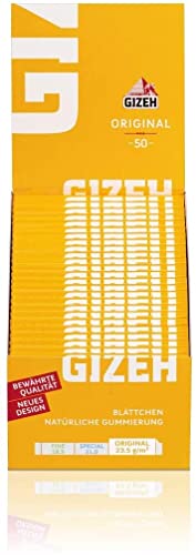 GIZEH Original-Gelb - Kurzes Papier - 50 Heftchen a 50 Blättchen von Gizeh