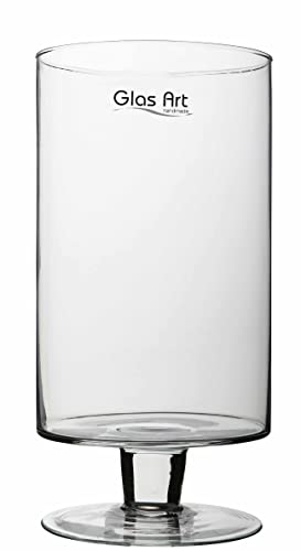 Glas-vase mit Fuß Pokal Glas Höhe 20/30/40cm ⌀ 15cm, Wohnzimmer Fensterbank (40x15cm) von Glas Art handmade