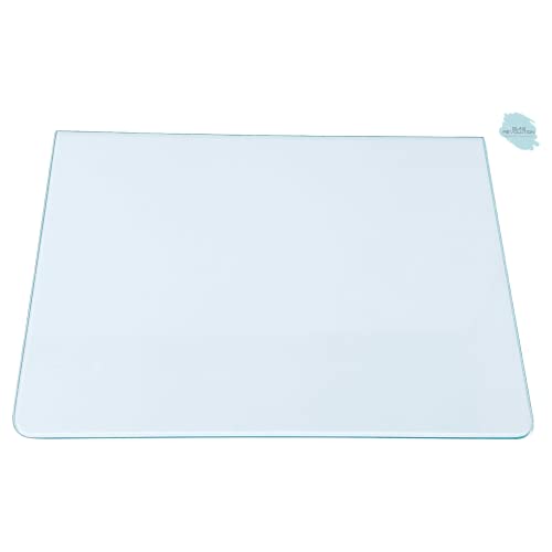 Kühlschrank Einlegeboden | Glasplatte | ALLE MAßE LIEFERBAR - Klarglas 4 mm - (89,96 EUR/qm) 2 abgerundete Ecken - 445 mm x 285 mm von Glas Revolution