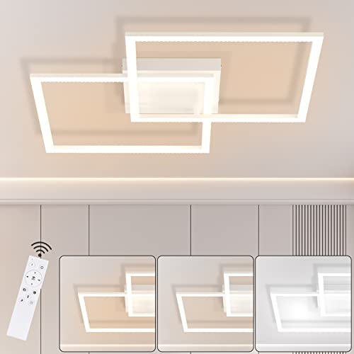 Glitzerlife LED Deckenlampe Dimmbar Wohnzimmerlampe: Wohnzimmer Deckenleuchte Modern Design Schlafzimmerlampe mit Fernbedienung 52W Küchenlampe Schlafzimmer Deckenbeleuchtung für Esszimmer Küche von Glitzerlife
