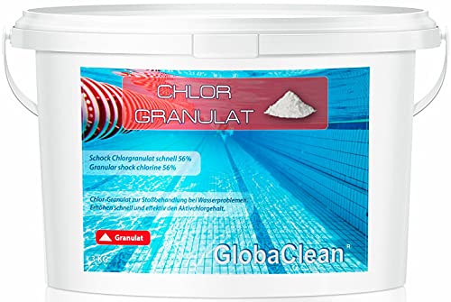GlobaClean 3 kg Chlorgranulat für Pool, organisch, Schnell Schock Chlor Granulat zur Stoßchlorung schnelllöslich Pools Schwimmbad von GlobaClean