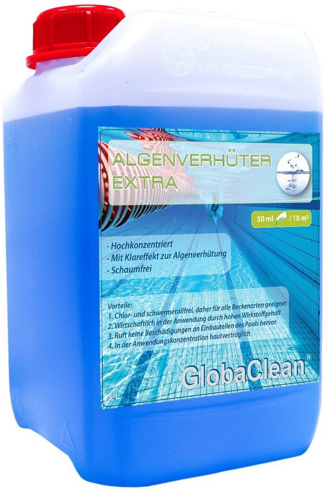 GlobaClean Algenschutz 3 L Pool Algenverhüter extra von GlobaClean