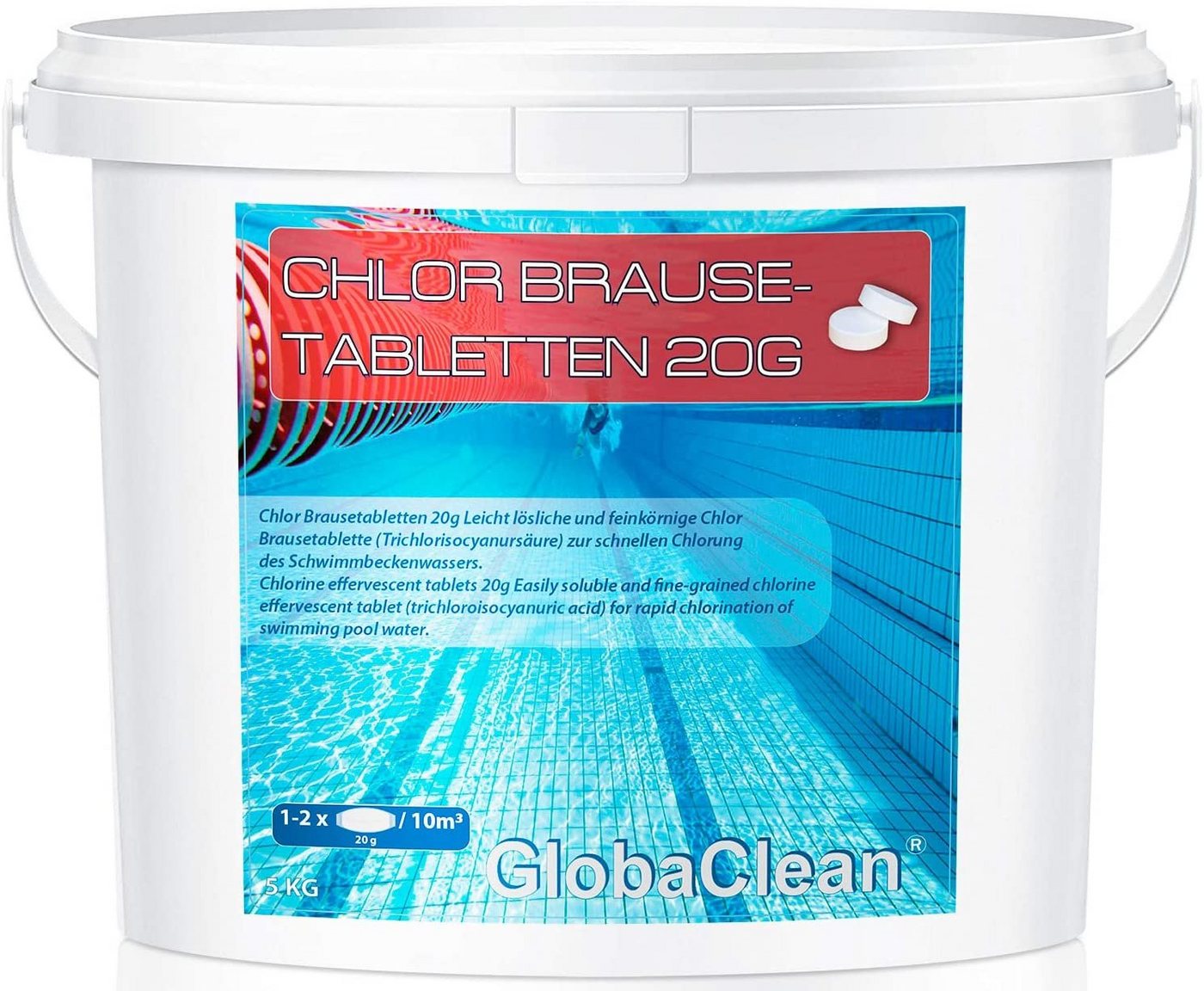 GlobaClean Chlortabletten 5 kg Pool Chlor S Tabs 20g von GlobaClean