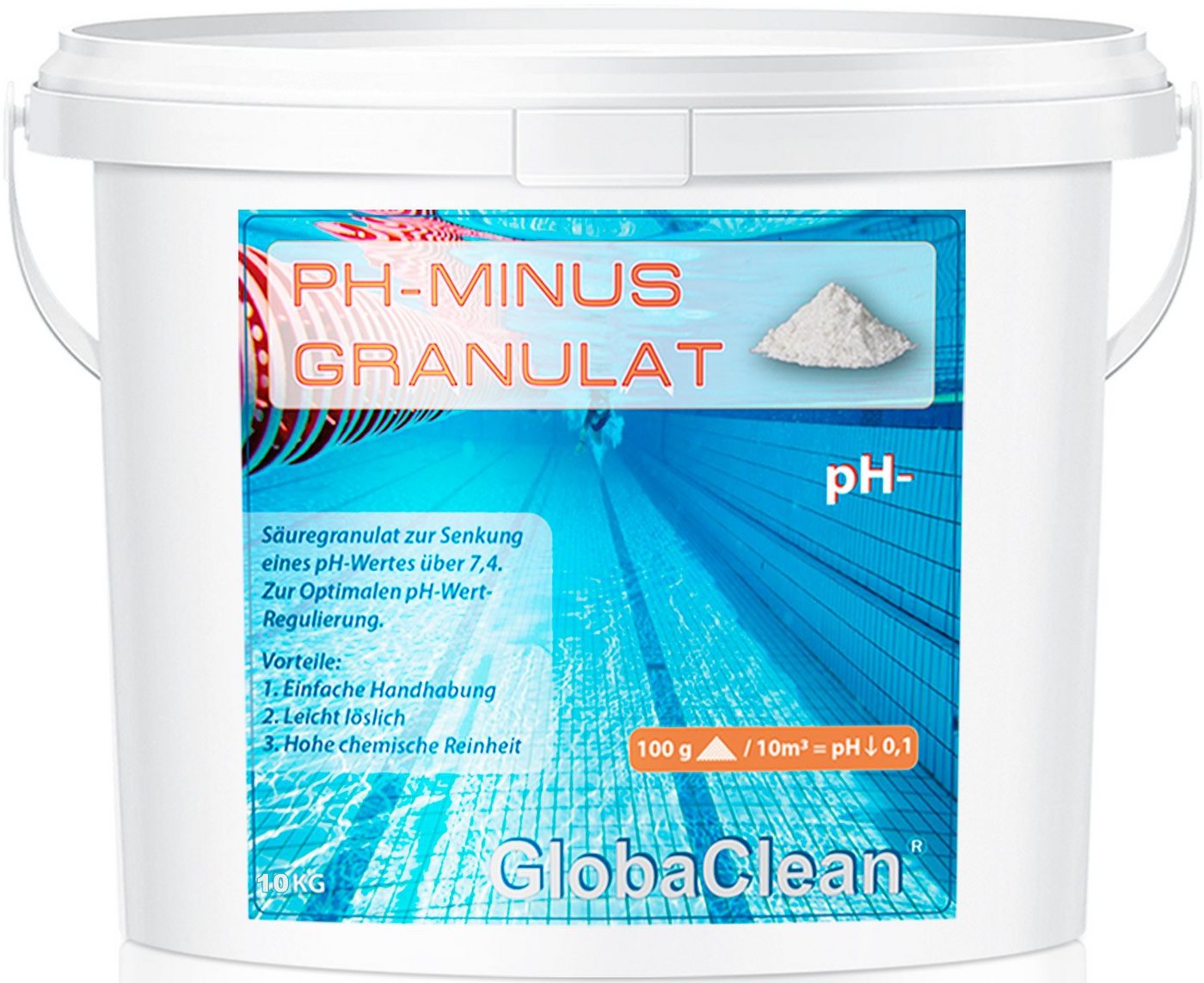GlobaClean Poolpflege 10 kg pH-Minus Granulat von GlobaClean