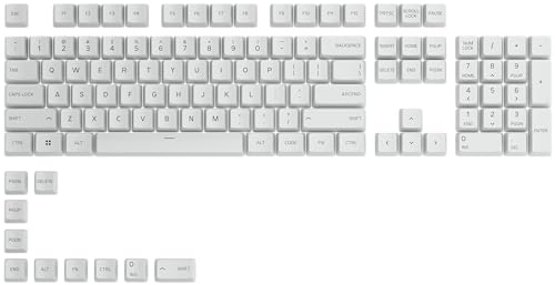 Glorious Gaming 115x GPBT-Keycaps - Cherry-Profil, äußerst widerstandsfähiger PBT-Kunststoff, optisch EIN Blickfang, überragende Akustik, Originalschrift, US Layout - Arctic White von Glorious