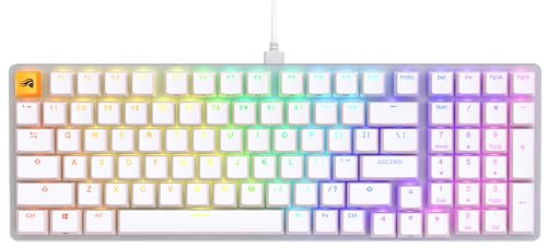 Glorious Gaming GMMK 2 Full Size (96%) – Mechanisches Gaming-Keyboard, Aluminiumrahmen, anpassbar, Doubleshot-Kappen, Fox Schalter, tastenweise RGB, Amerikanisch QWERTY Layout - Weiß von Glorious