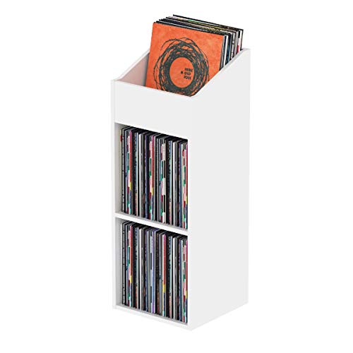 Glorious Record Rack 330 white - fortschrittliche Vinylstation mit 2-teiligem Layout, bis zu 330 Platten im 12''-Format, einfacher Aufbau, weiß von Glorious