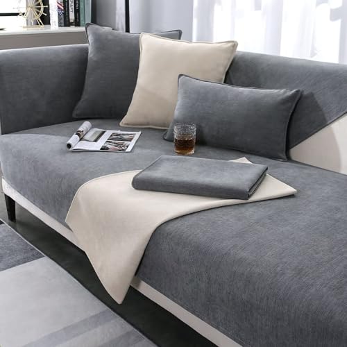 Gluhbirnen Sofabezug, Sofa Überwurf, Sofa überwurfdecke, Sofadecken für Sitzfläche, Sofadecke rutschfest, Couch Bezüge, Sofa Schoner, Grau, 70 * 120CM von Gluhbirnen