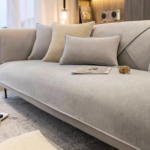 Gluhbirnen Sofabezug, Sofa Überwurf, Sofa überwurfdecke, Sofadecken für Sitzfläche, Sofadecke rutschfest, Couch Bezüge, Sofa Schoner, Himmelgrau, 90 * 210CM von Gluhbirnen